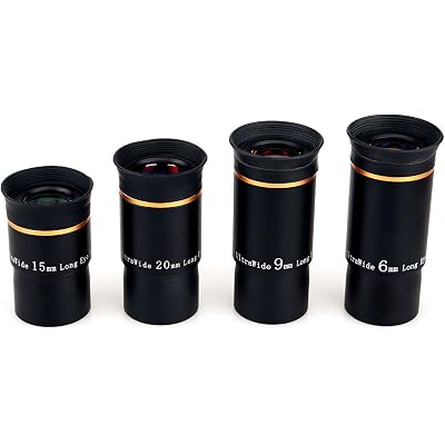 SVBONY Telescope Eyepiece Fully Multi Coated 1.25 inches Telescope Lens 66 Degree Ultra Wide Angle HD Telescope Accessory (6mm 9mm 15mm 20mm)