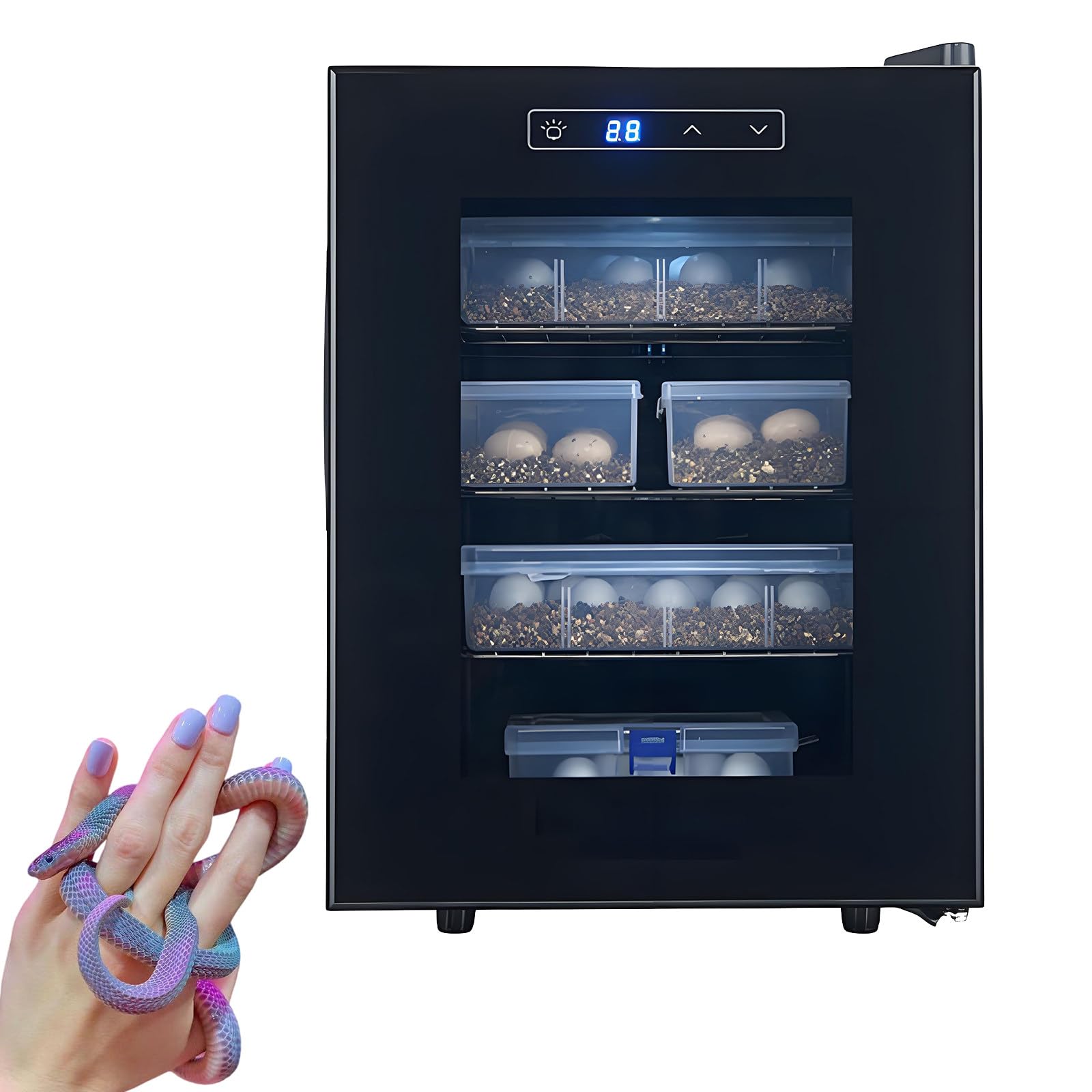 23L/33L/49L Inkubator dla Gadów, Naukowy Inkubator Laboratoryjny Cyfrowy Inkubator Chłodzenie i Grzanie 10-40°C Inkubator Jaj Gadów Działa dla Małych Gadów 33L(8.7GAL)