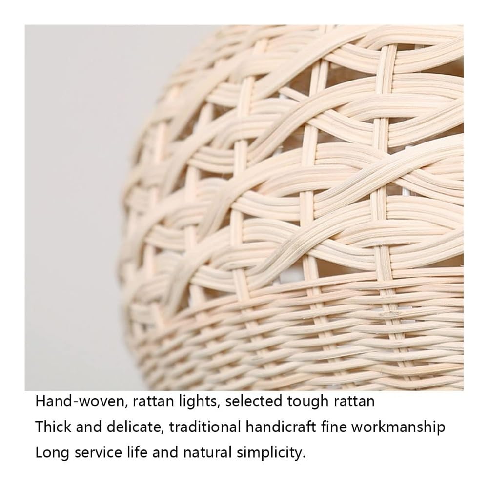 Antyczna lampa wisząca z lampą rattanową, żyrandol z naturalnego splotu, lampa wisząca z plecionki, lampa wisząca w stylu rustykalnym, pojedyncza głowica kompatybilna z jadalnią, s