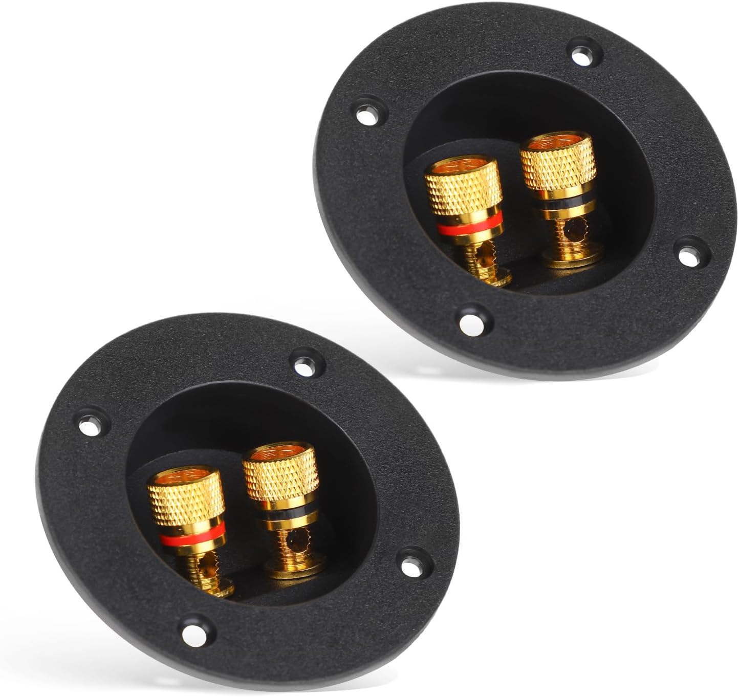 2 Pcs Black Speaker Box Terminal Cup 3 Inch 2Way Spring