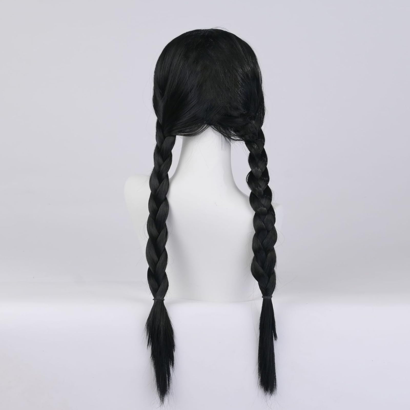 DAVBNM Long Braided Wig with Necklace Black Wigs With Bangs Cosplay Wig for Halloween Party Cosplay - Image 3