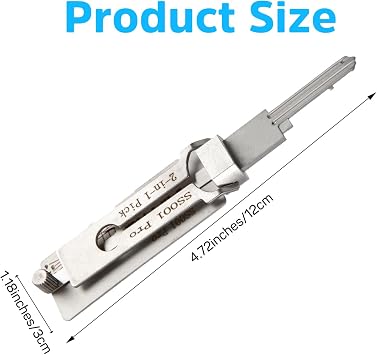 Stainless Steel Key Decoder, Master Key Decoder, Lock Pick Decoder for Auto, 2 in 1 Lock Pick, Locksmith Tools Professional(SS001)