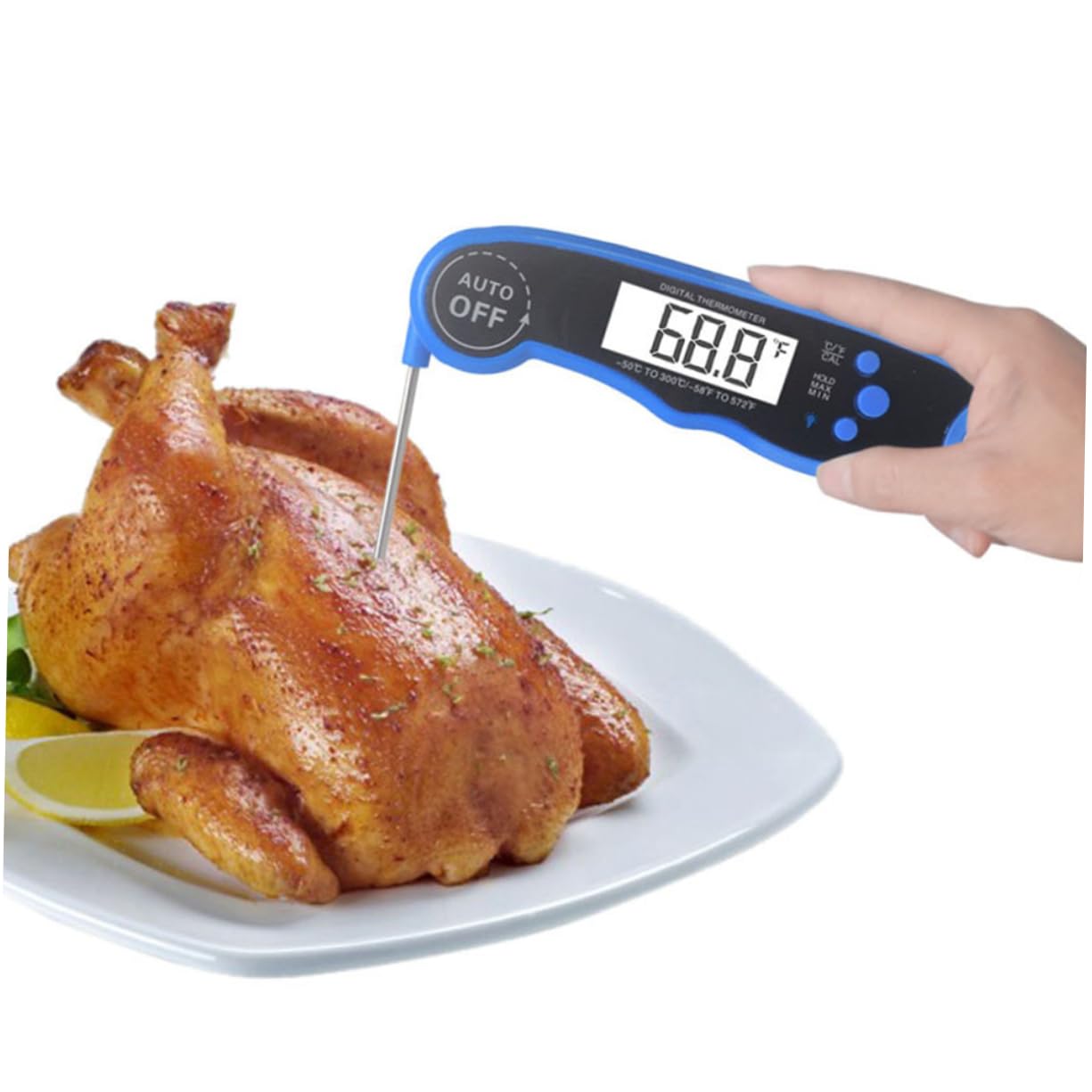 MAGICLULU 3piezas Termómetro Digital Instantáneo Para Cocina Con Retroiluminación y Calibración Azul Para Medición Rápida De Carnes y Alimentos