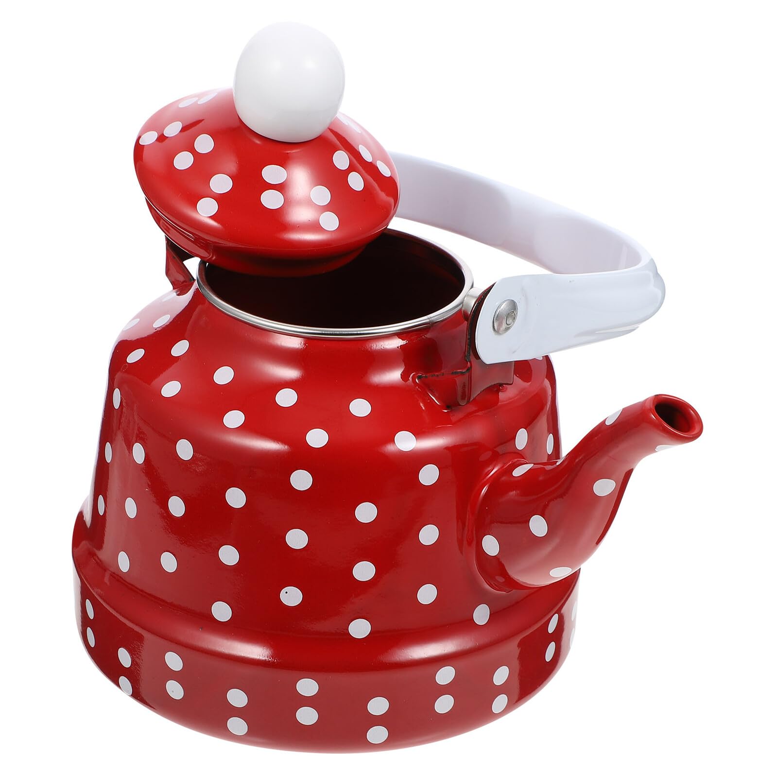 Uonlytech Théière Émaillée Rouge 1l avec Filtre Inoxydable, sans Goût, Pratique et Élégante pour Fête Personnelle ou Cadeau de Pendaison de Crémaillère