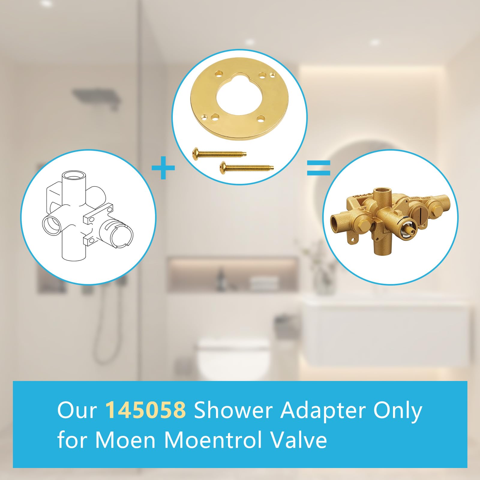 Shower Adapter Kit 145058 Replacement for Moen, Converts Standard