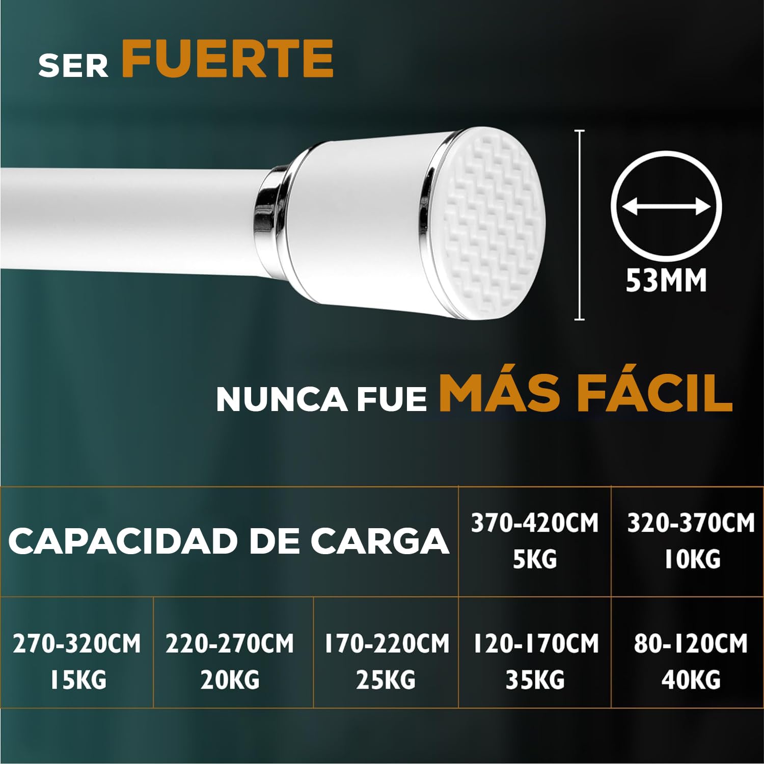 MEISENGERG Barra Cortina Extensible 270-320 cm, Blanco - Barra Ducha Ajustable, Sin Taladro, Tensión Telescópica para Dormitorio, Baño, Terraza, Separador de Ambientes - Ø32mm, Acero Inoxidable