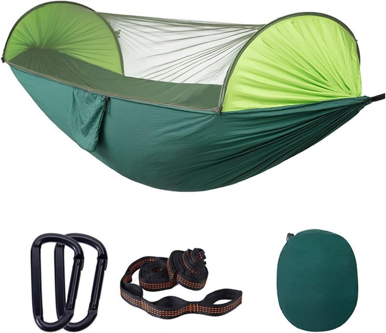 Camping 290x140 Cm Camping Hammock With Mosquito Net 2 Person Pop-up Parachute Lightweight Hanging Tree Straps Swing Portable Hammock(C)