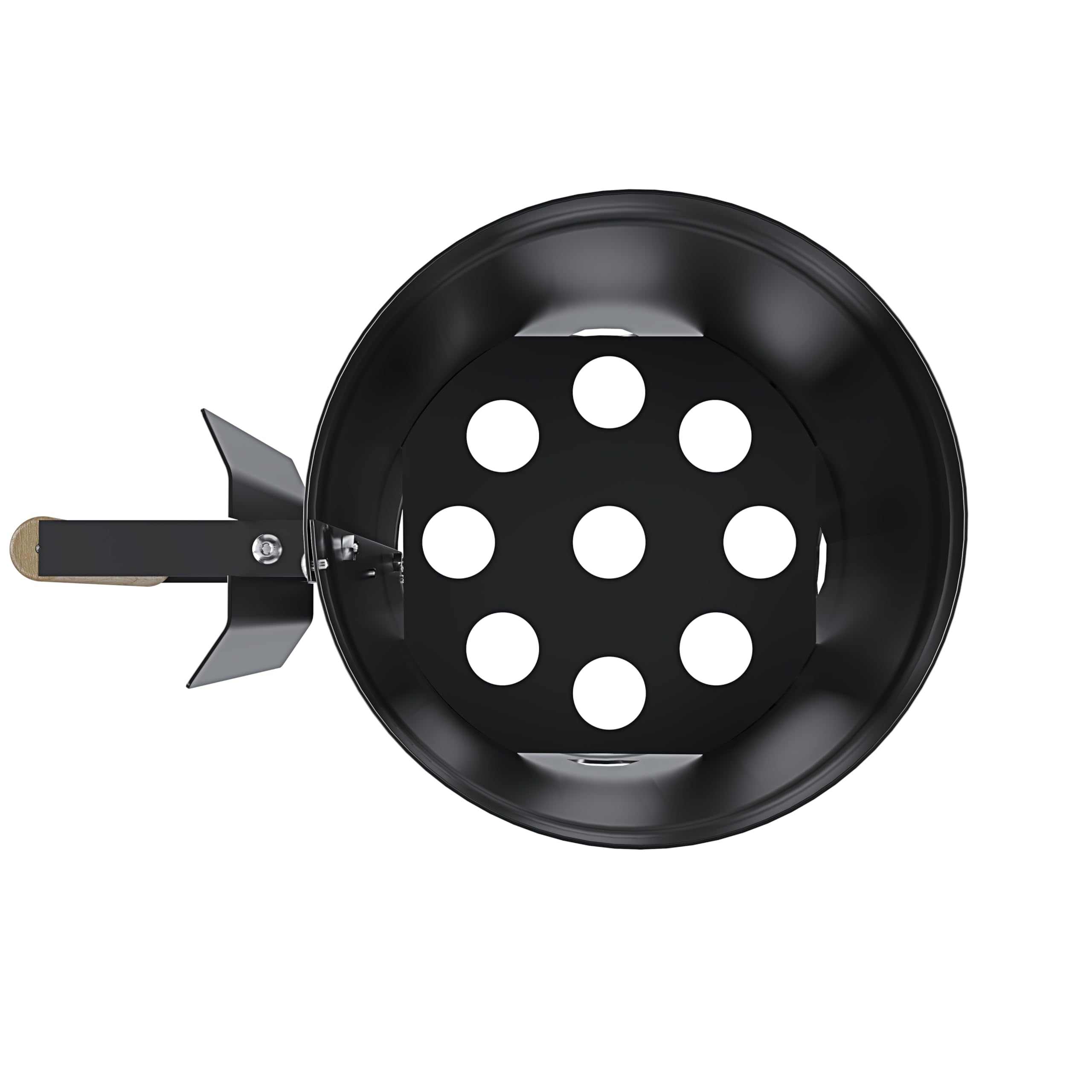 EGLEMTEK Ciminiera Starter Accenditore per Barbecue BBQ A Carbone con Impugnatura in Legno Antiscivolo Accendi Carbonella Bricchetti Diametro 17 Cm E Altezza 27 Cm Capienza 1,5 kg Colore Nero