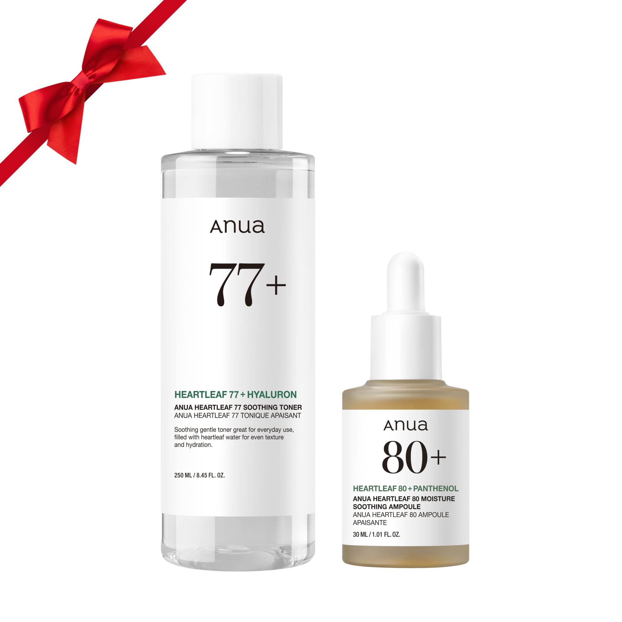 Skin Relief Duo for Calming Skin, Heartleaf 77 pH 5.5 Soothing Toner, Heartleaf 80 Calming Ampoule for Sensitive Skin, panthenol B5, Hydrating, Soothing Effect, Vegan, Korean Skincare Set