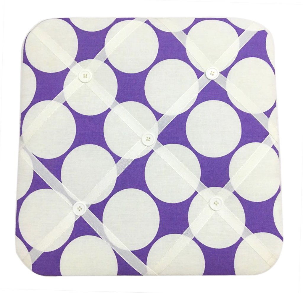 Bacati Large Dots Fabric Memory/Memo Photo Bulletin Board, Purple