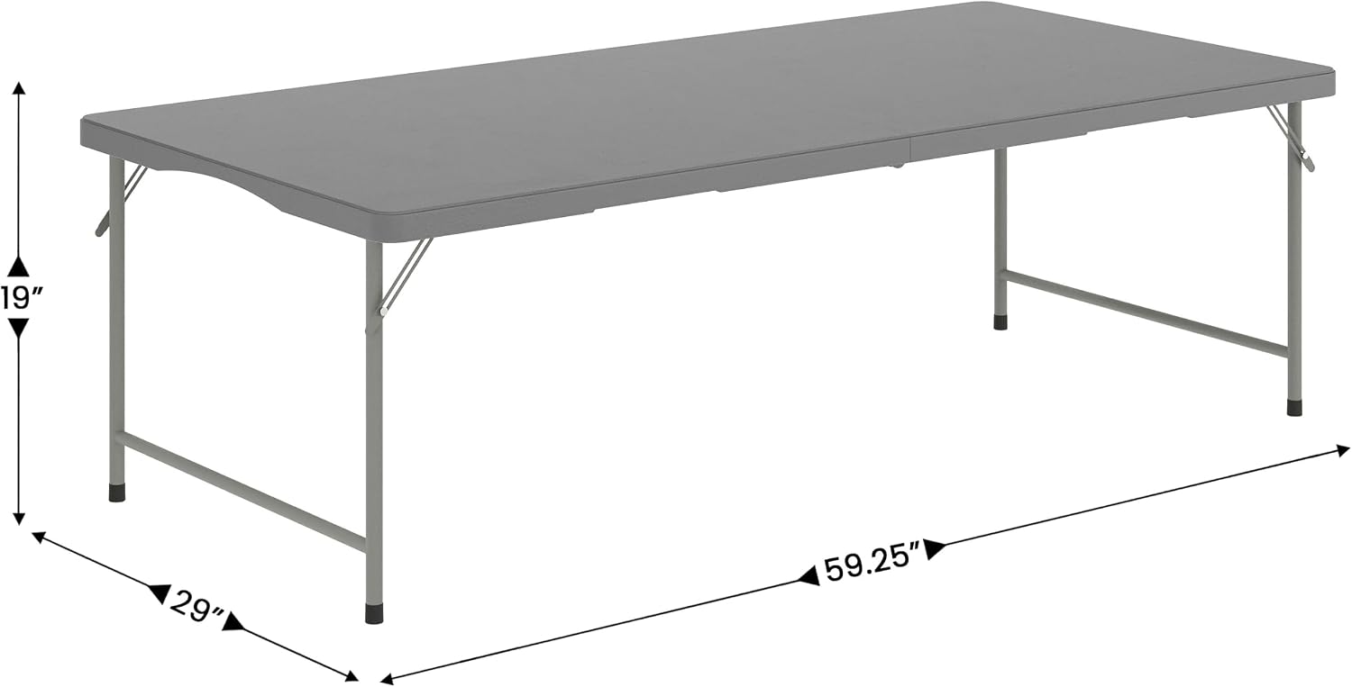 Flash Furniture 60x30 Kids Bi-Fold Folding Table, Gray