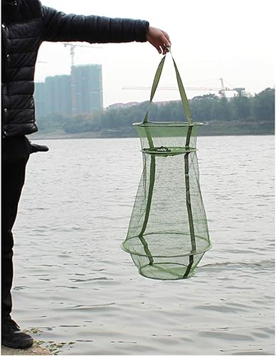 Miniatura 2 de CLISPEED Red de pesca redonda plegable para pescado, jaula de malla de camarones, red de fundición, red de aterrizaje plegable, pesca para cangrejo,