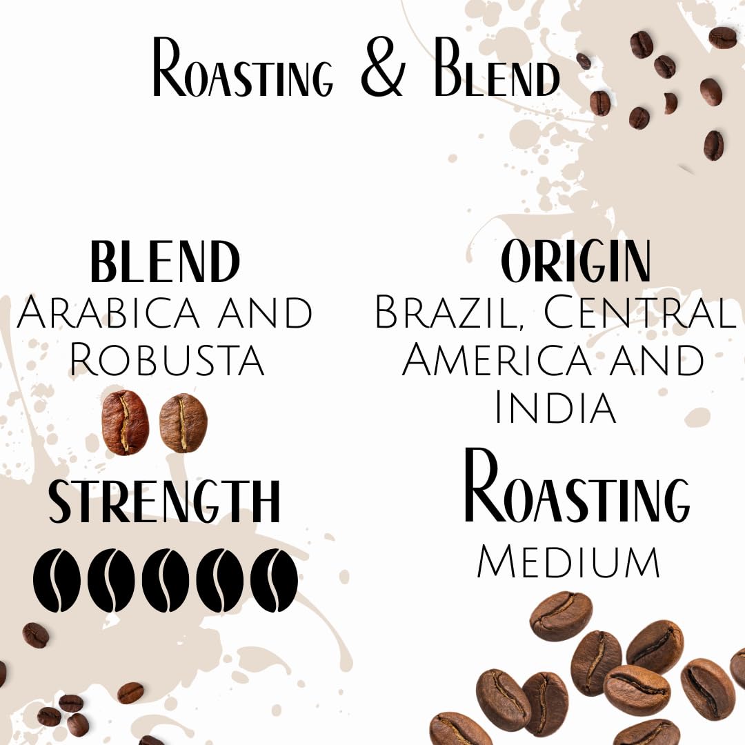 Saquella Kaffee Bar Italia Gran Gusto Espresso Coffee Beans, 1kg (2.2 lb) | Authentic Italian Espresso | Full-Bodied Aroma & Smooth Crema | Perfect for Espresso Machines