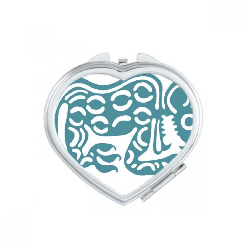 Miroir compact Mexique maquillage portable cœur pour sac à main