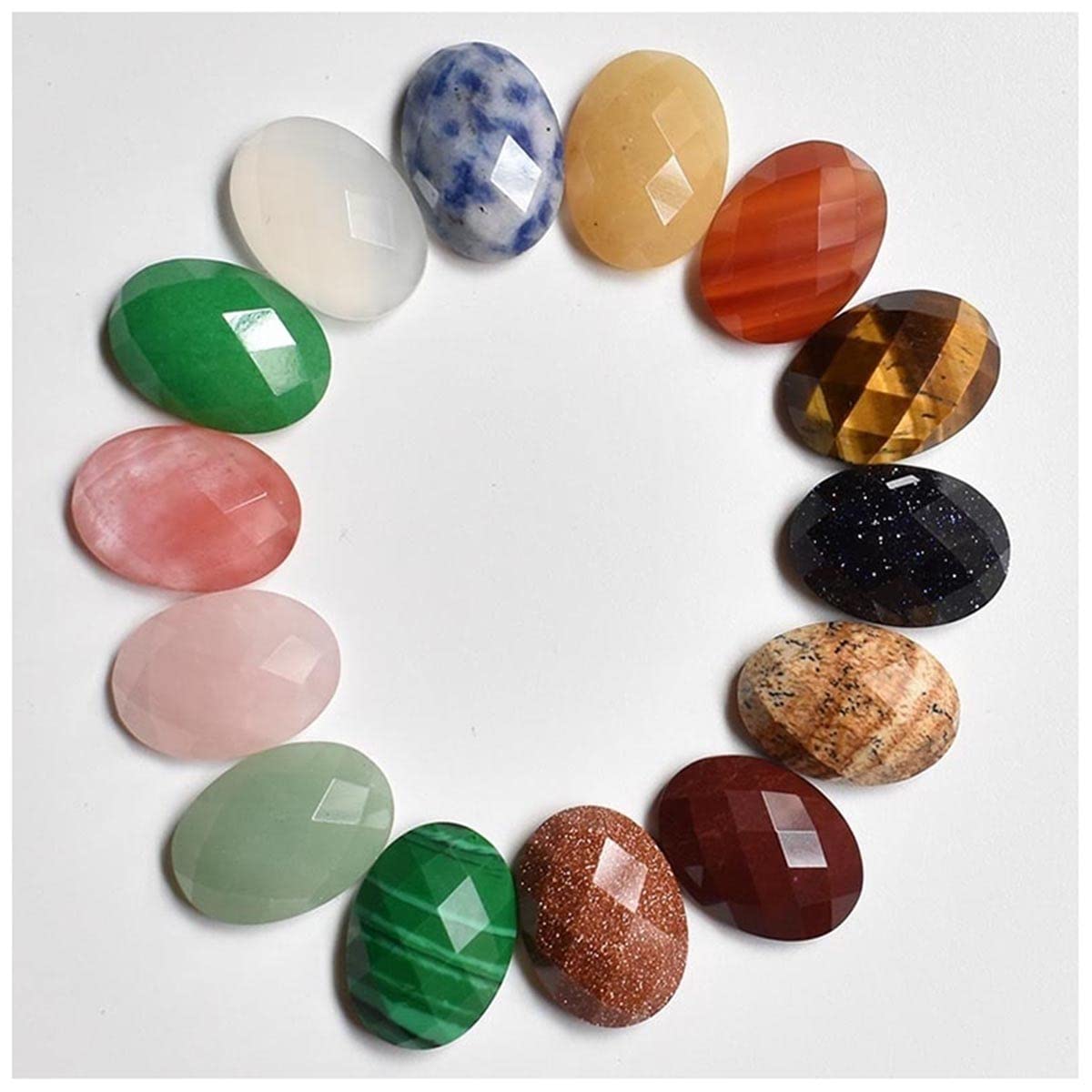 Piedras de cristal naturales ovaladas de 13x18mm para decoración LQYXGS