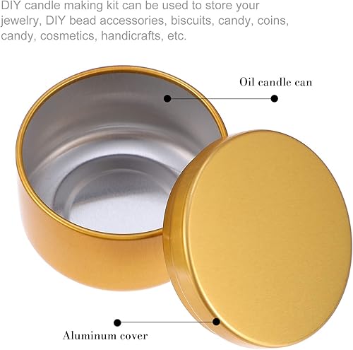 Miniatura 6 de SEWACC Tarro de aceite esencial de lata de metal con tapa de 1.7 fl oz, tapa de boticario en relieve para proyectos de bricolaje