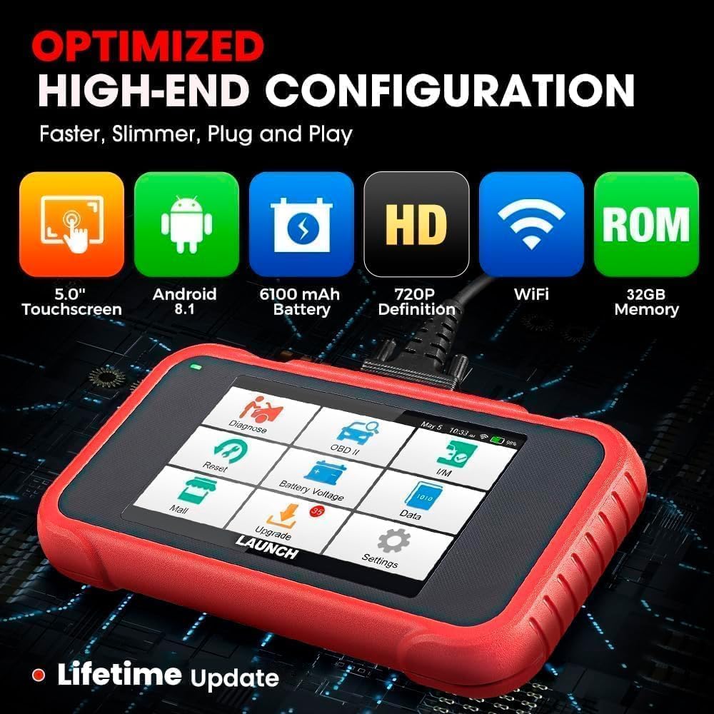 Launch CRP129E V3.0 Scanner OBD2 Diagnosi Multimarca Motore ABS SRS AT + 12 Servizi Reset Olio FAP TPMS EPB SAS Coding Iniettori BMS Aggiornamenti a Vita
