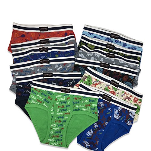 Andrew Scott Boys 12 Pack & 18 Pack Cotton Underwear Briefs for Toddlers and Big Boys in Assorted Colors Prints (2T/3T, 12- Pack - Action Prints)