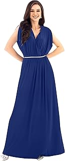 KOH KOH Womens Long Dolman Sleeve Wrap V-Neck Maternity Bridesmaid Maxi Dress