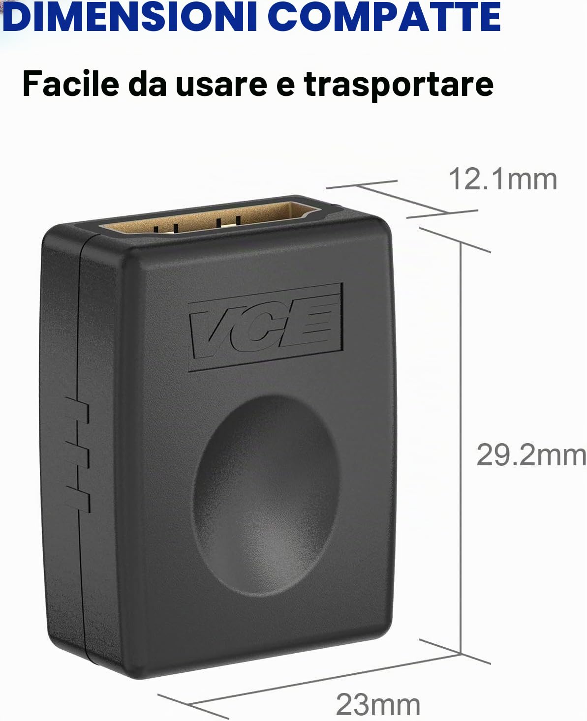 VCE Adattatore HDMI Femmina-Femmina Placcato Oro, Supporta 4K@60Hz HDR ARC, 2 Pezzi