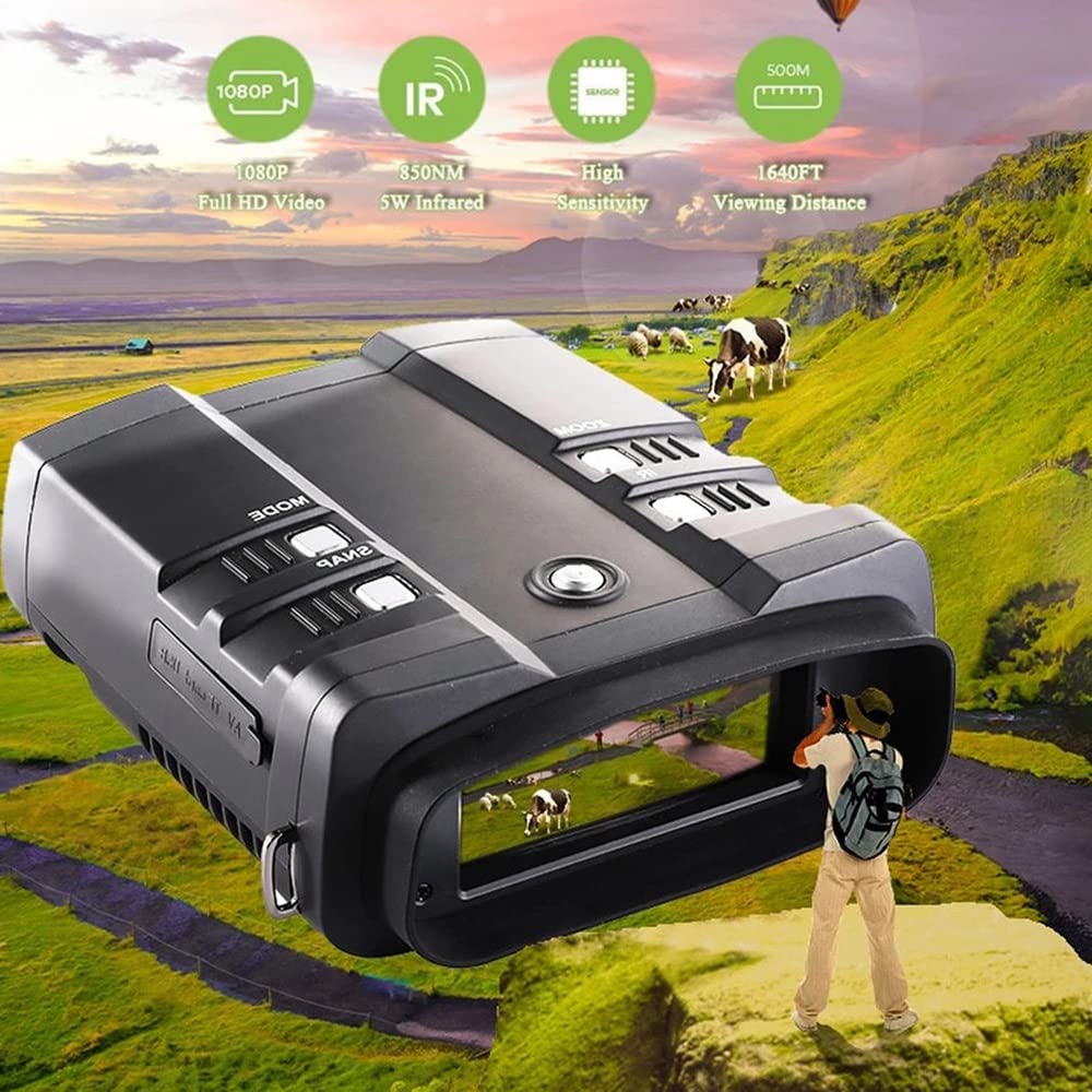 Digital Night Vision Binoculars, 500m/1640ft in Darkness, HD Photo & 1080P Video, with 4.0 Inch TFT Screen, for Darkness, Camping, Navigation, Hunting