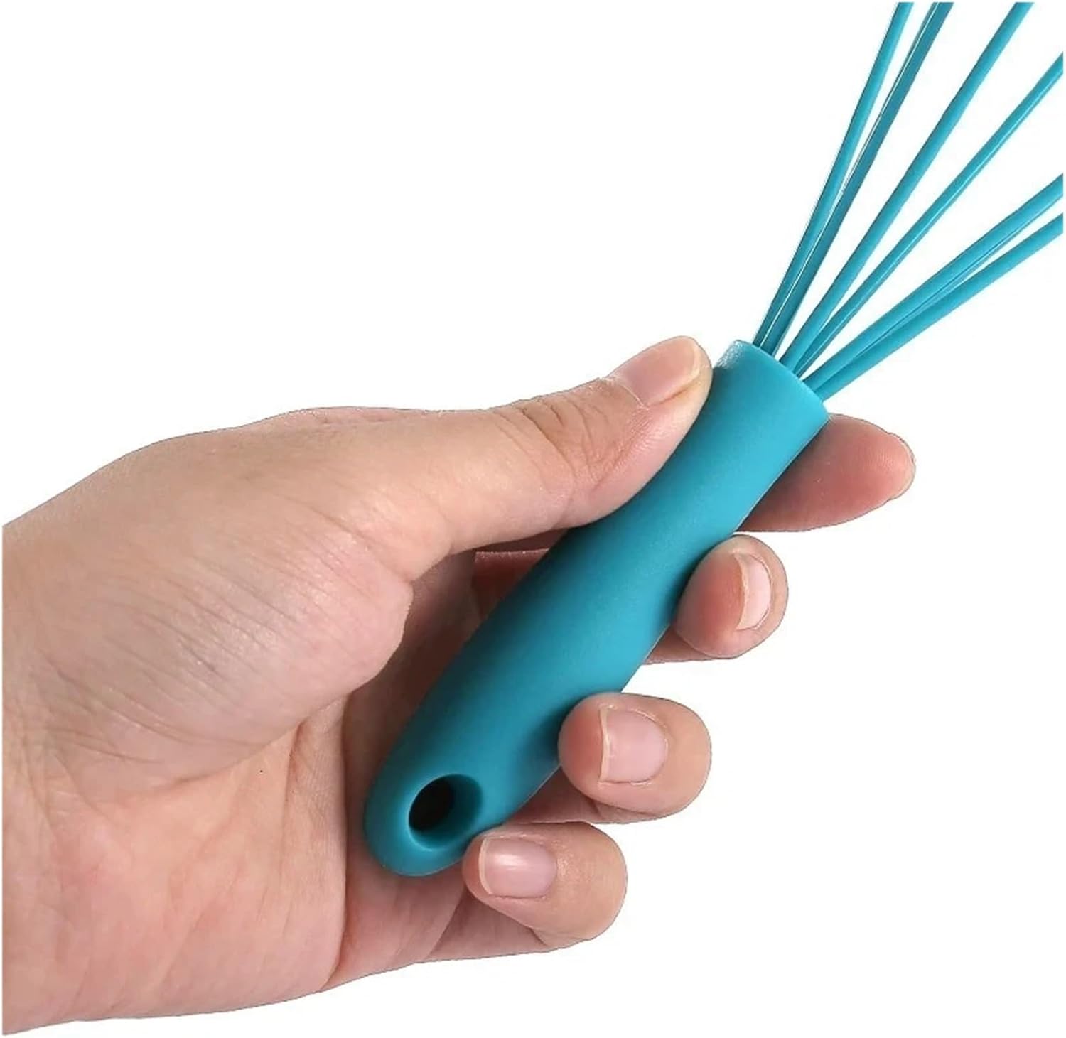 6インチ ミニ 子供用 シリコン製 エッグビーター 手動 クリームミキサー 家庭用 キッチン ベーキングツール(Red)