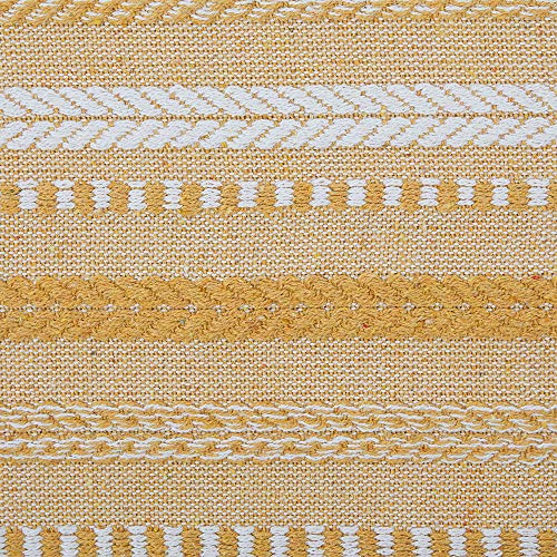 Dii Farmhouse Braided Stripe Table Runner Collection, 15X72 (15X77, Fringe Included), Honey Gold #TOP2