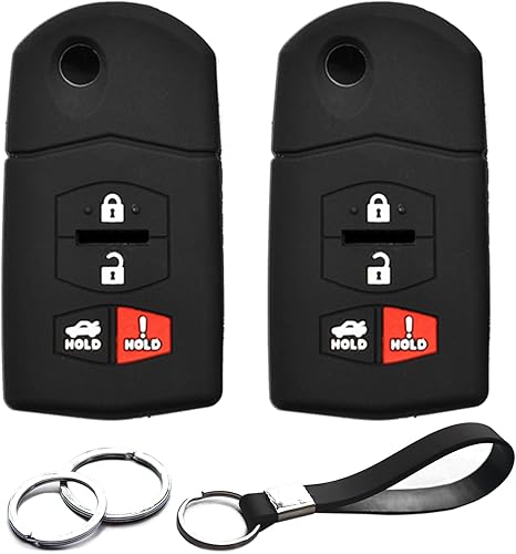 2 piezas compatibles con Mazda 3 5 6 CX-7 CX-9 MX-5 Miata RX-8 - Funda protectora para llavero