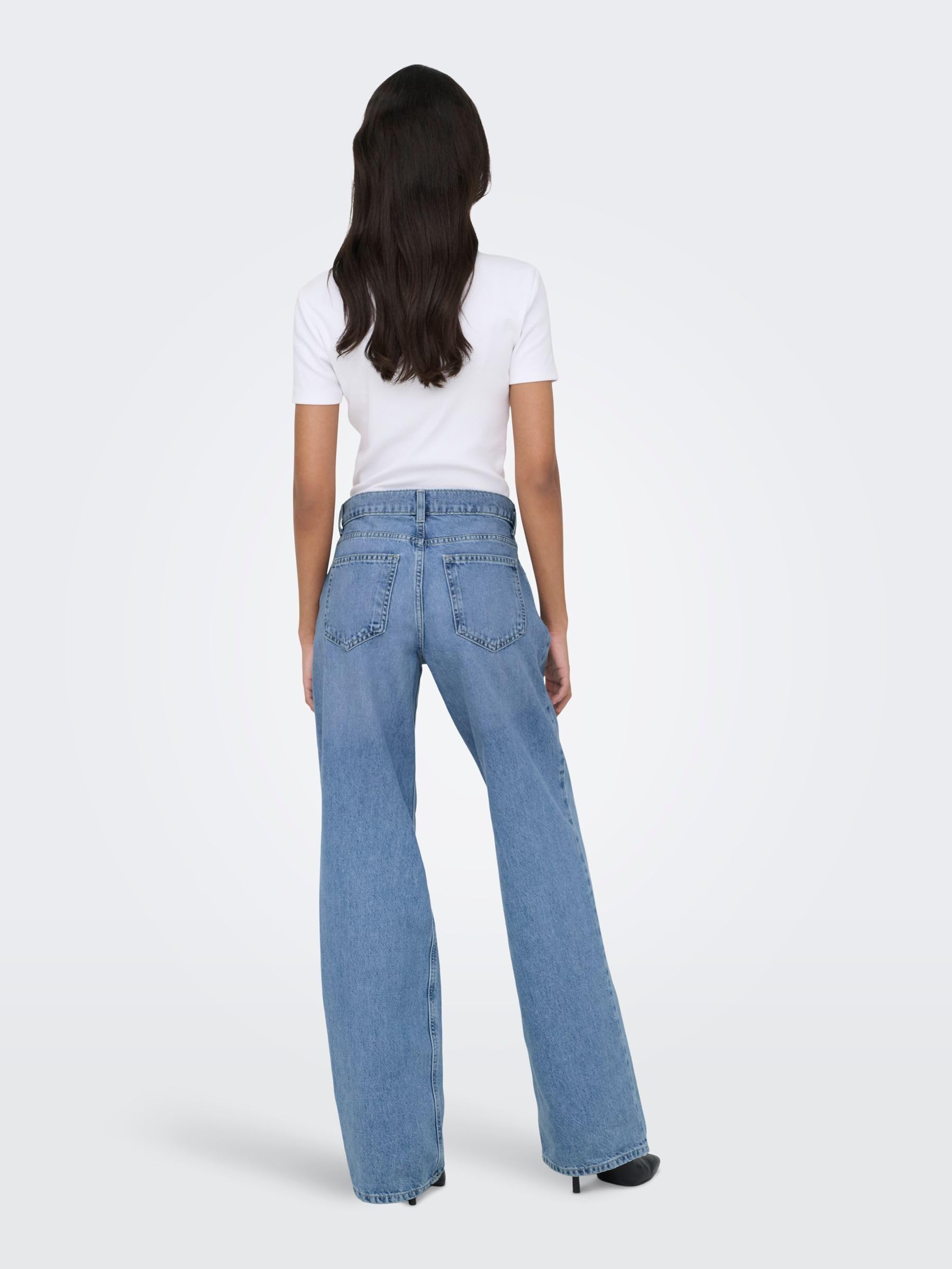ONLY Female Jeans mit weitem Bein ONLBRENDA Niedrige Taille Gerade geschnitten Jeans