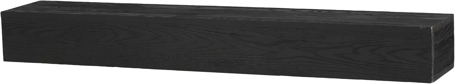 60 Inch Solid Wood Fireplace Mantel, Western Red Cedar Wall-Mounted Floating Shelf - Rustic Farmhouse Decor for Living Room, Bedroom, Easy Installation & Heavy-Duty (60'')
