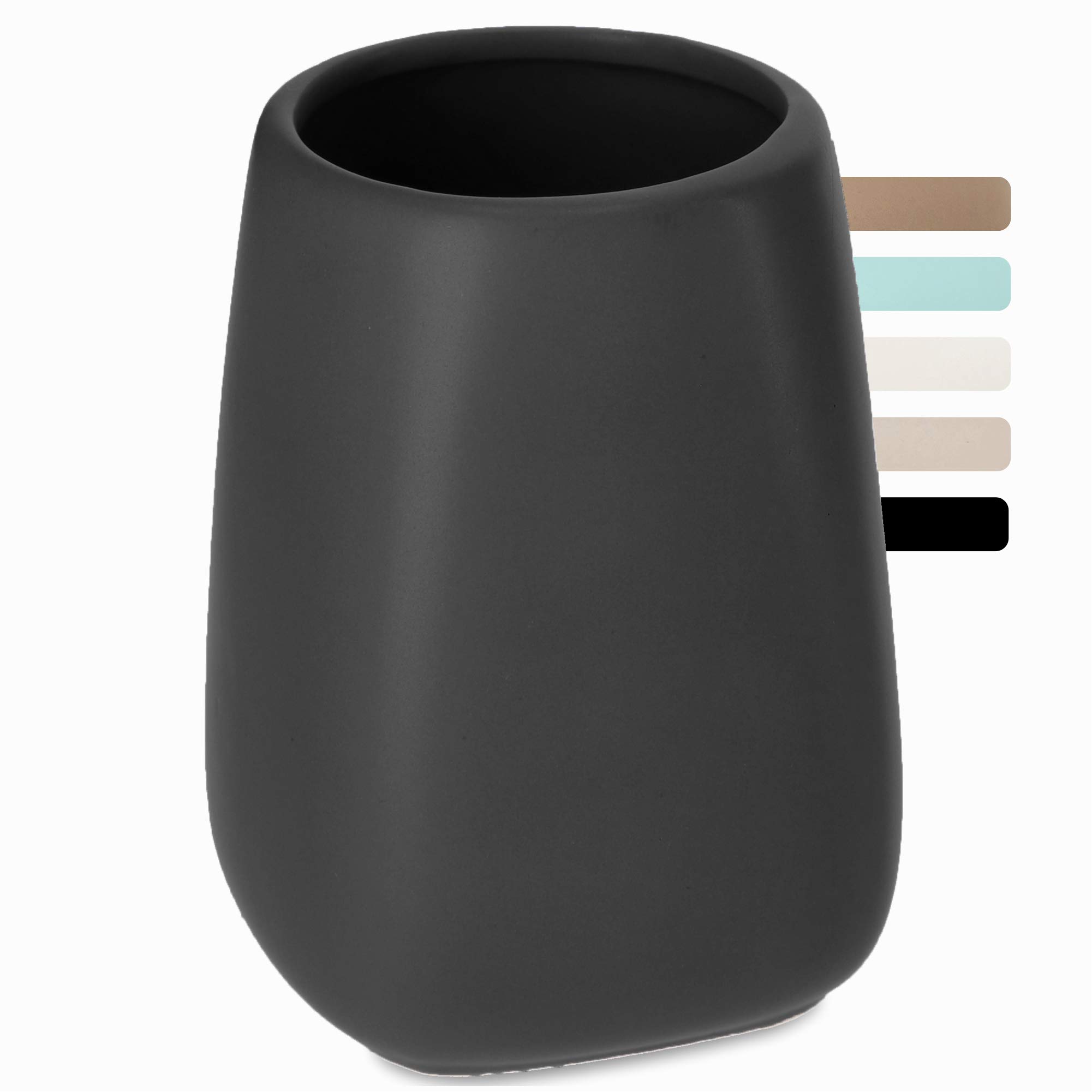 Porte brosse à dents en céramique mate KADAX, l'excellence du design anthracite dépoli