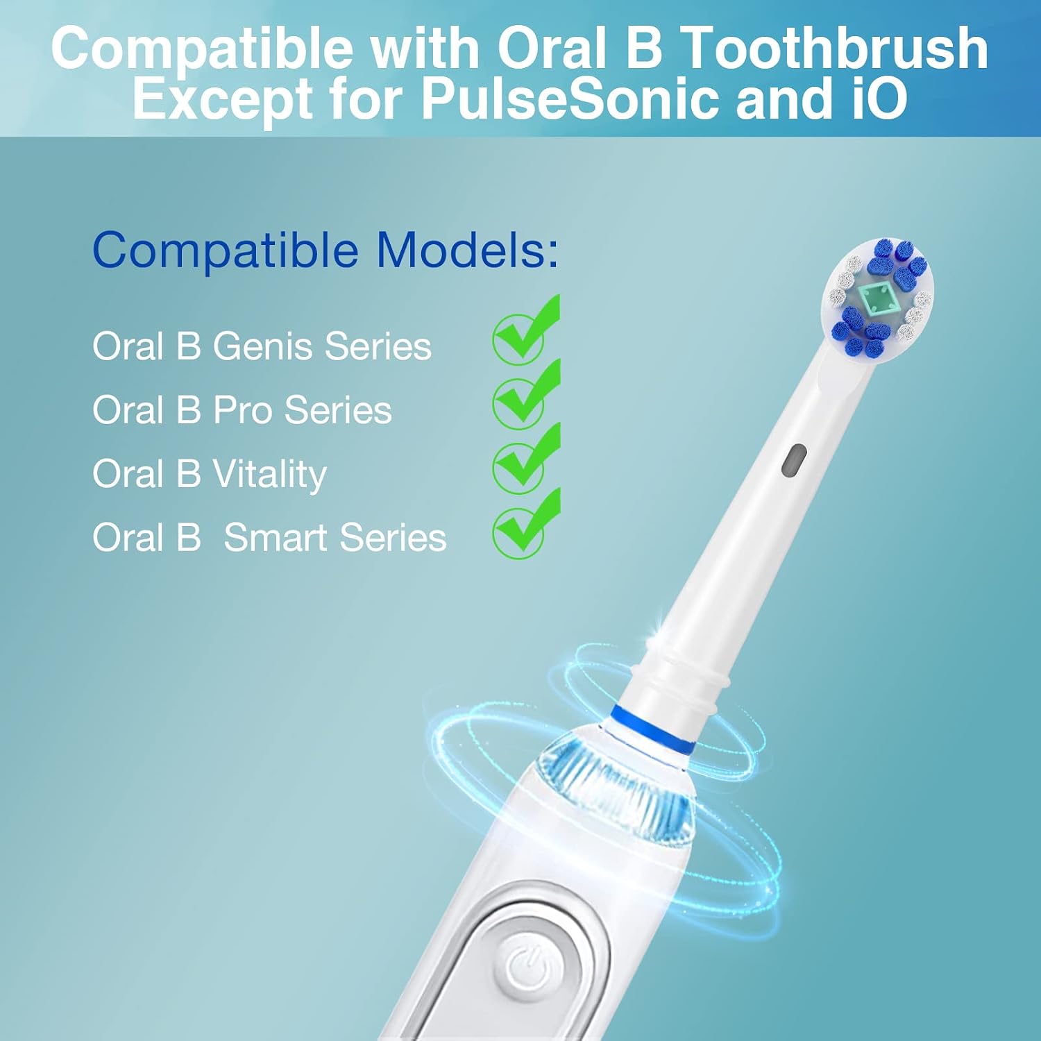 Replacement Brush Heads for Oral B (16 Count), Electric Toothbrush Heads Compatible with Oral B Braun Pro 1000, 7000/Pro 1000/500-Includes 4 Sensitive, 4 Floss, 4 Precision & 4 Whitening