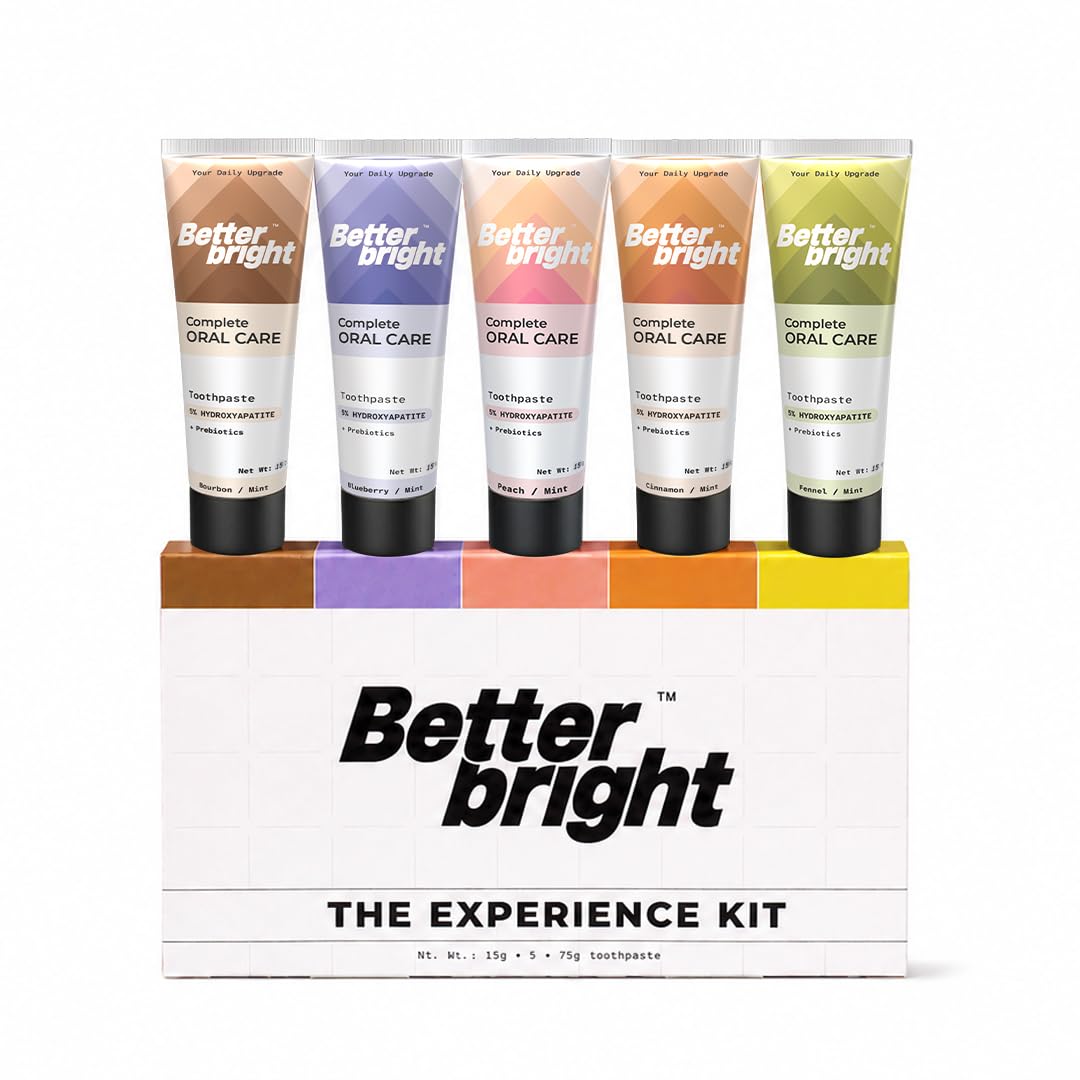 Toothpaste Experience Pack, Prebiotic Oral Care, 5% Hydroxyapatite(HAp) + nHAp, Fluoride Free,5 Flavours Sampler, SLS Free,Cinnamon Bourbon Fennel Blueberry Peach Mint, 5 × 15g-image-34