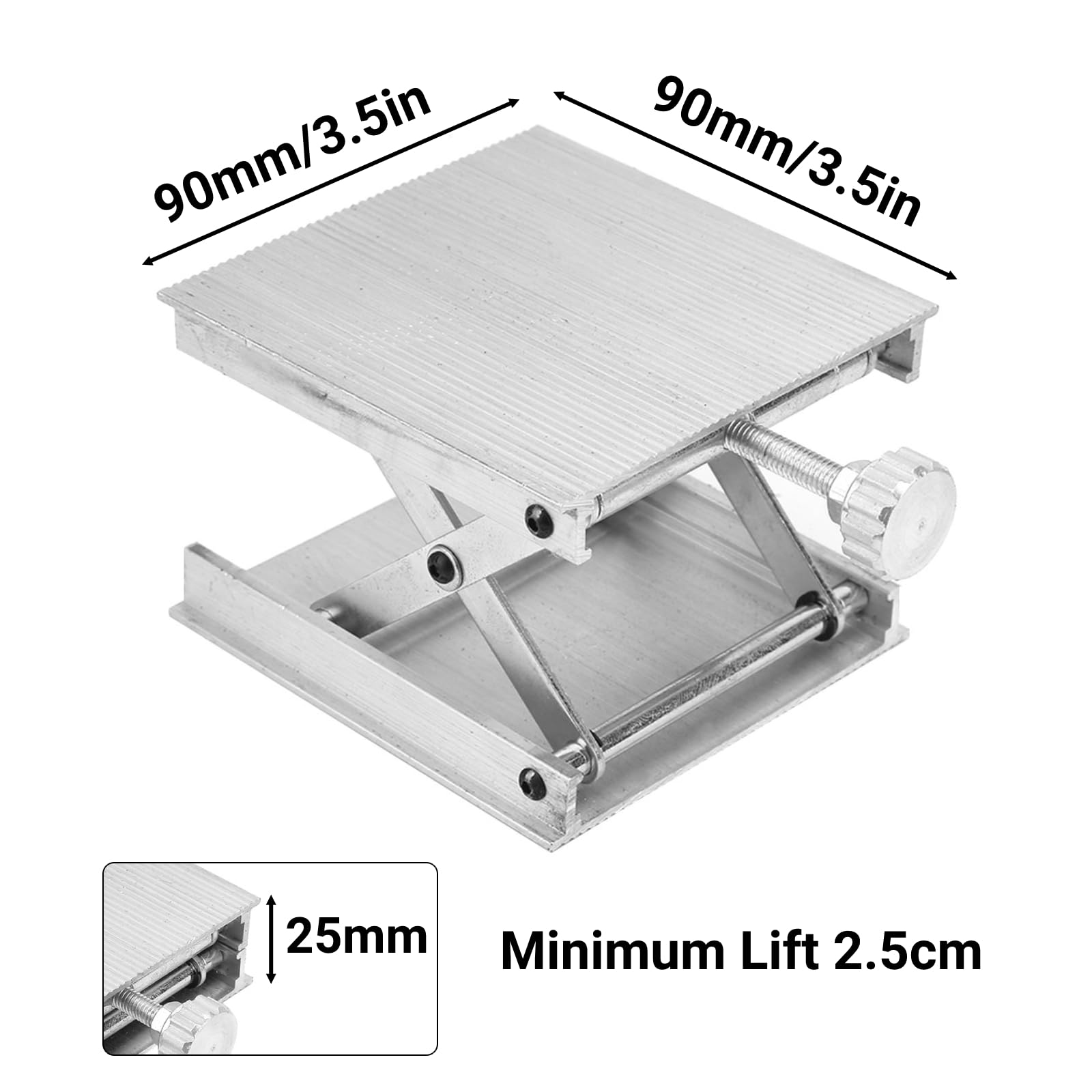 Piattaforma di Sollevamento Laboratorio Supporto Regolabile per Livello Universale per Strumenti di Misurazione, Lega di Alluminio, 90 * 90 Mm
