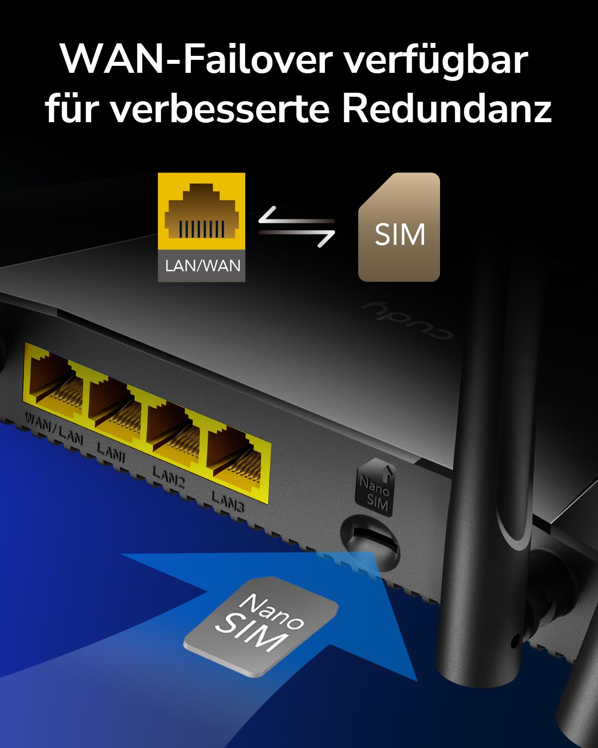 Cudy 4G LTE Router SIM Karte, N300 WLAN Router, 300 Mbit/s WLAN, SIM-Kartensteckplatz für jeden Betreiber FDD und TDD, DDNS, PPTP/L2TP VPN, LT400 | Nano SIM-Kartensteckplatz für jeden Betreiber FDD und TDD, DDNS, PPTP/L2TP VPN, LT400