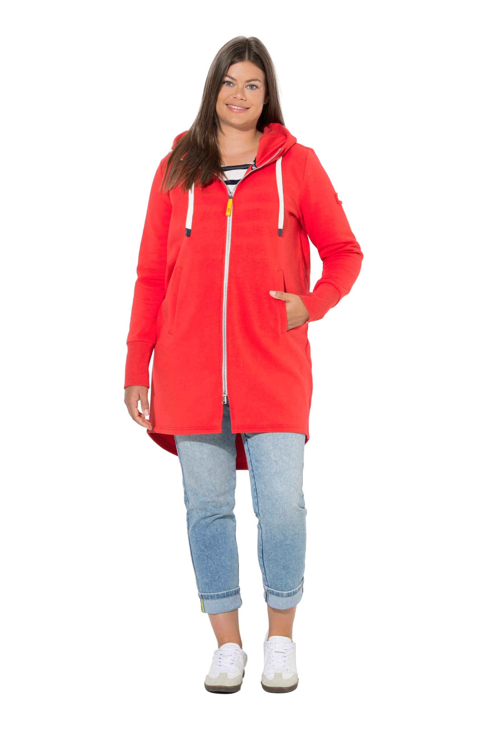 Laurasøn Sweatjacke, lang geschnitten, Kapuze, Taillen-Tunnelzug hinten, Langarm 836591