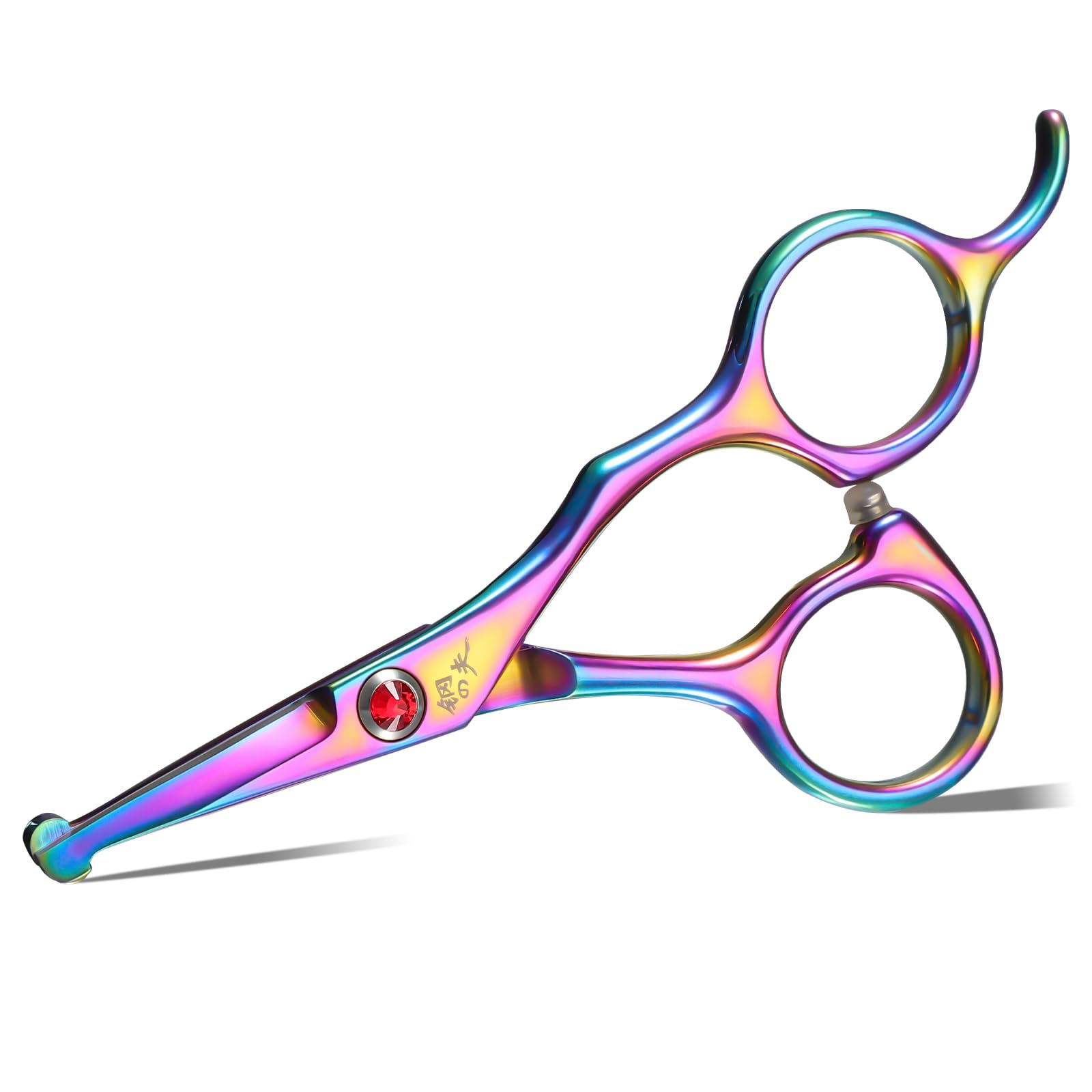 Small Dog Grooming Scissor -Rainbow Nose Hair Scissors with Safe Round Tips, Pet Scissors for Detailed Trimming, Japanese Stainless Steel,Ideal Gift