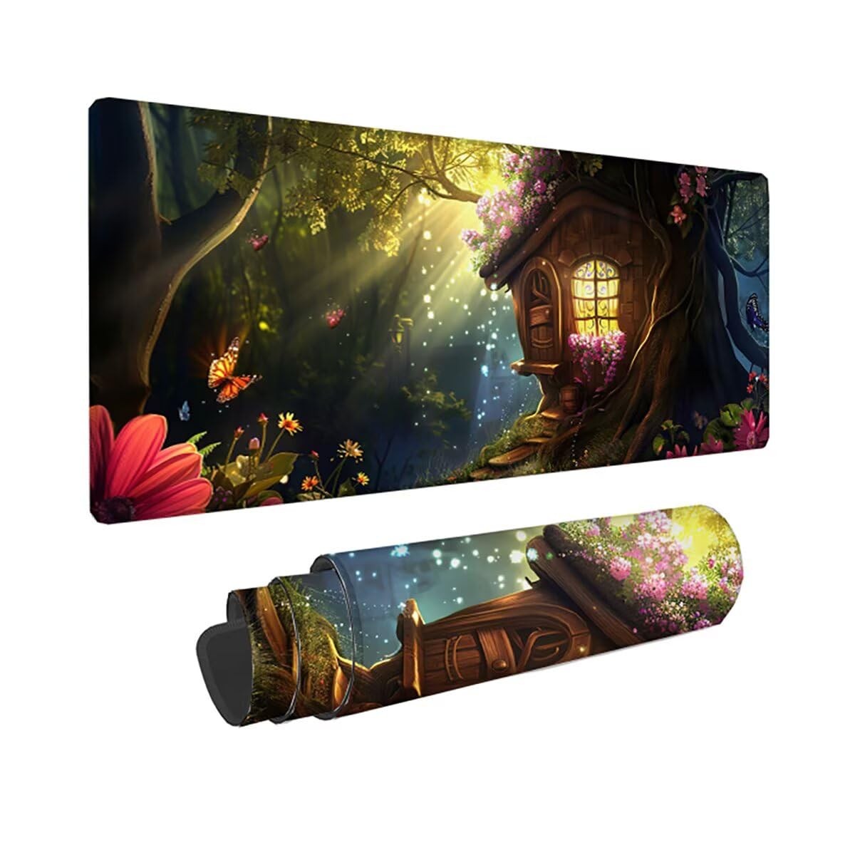 Podkładka pod mysz do gier, 1200 x 600 x 3 mm, XXL, duża, antypoślizgowa wodoodporna, rozszerzona długa klawiatura podkładka pod mysz, akcesoria biurowe, do gier, komputera, komputera, krajobrazu