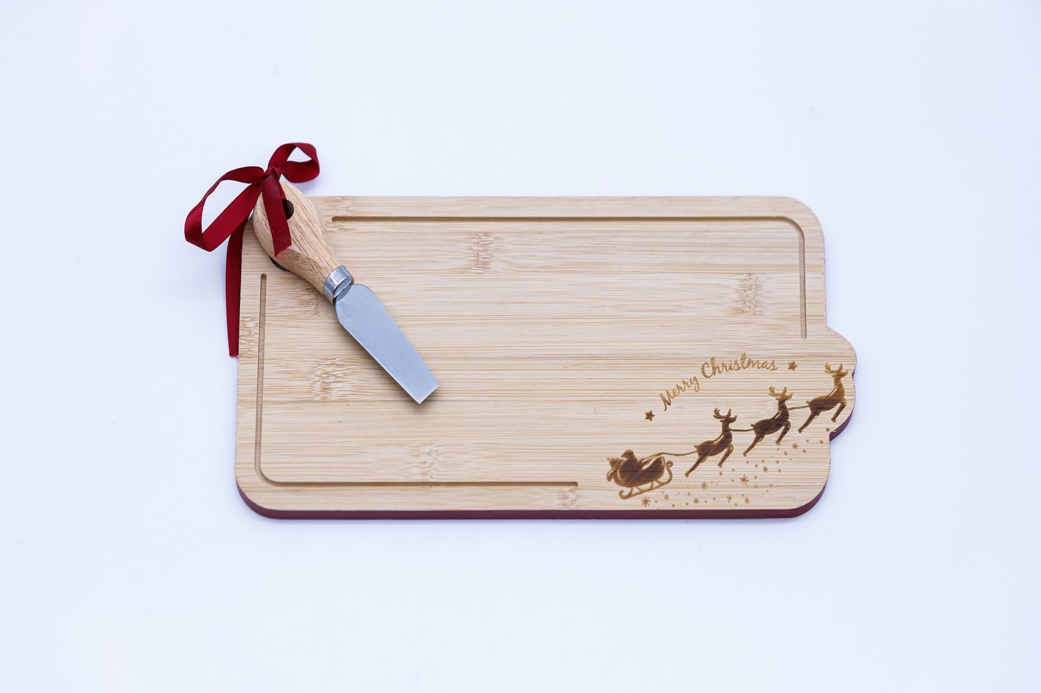 Marco Paul Bamboo Cheese Board Gift Set Charcuterie Boards Wooden Serving Tray Platter Fruits Cracker Stakes Snacks Grazing Board Platter Wooden Chopping Board Wood Cheese Board House Warming Gifts - Image 2