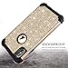 LONTECT Compatible iPhone Xs Max Case Glitter Sparkle Bling Heavy Duty Hybrid High Impact Shockproof Protective Cover Case for Apple iPhone Xs Max 2018 6.5 Display, Black/Shiny Gold