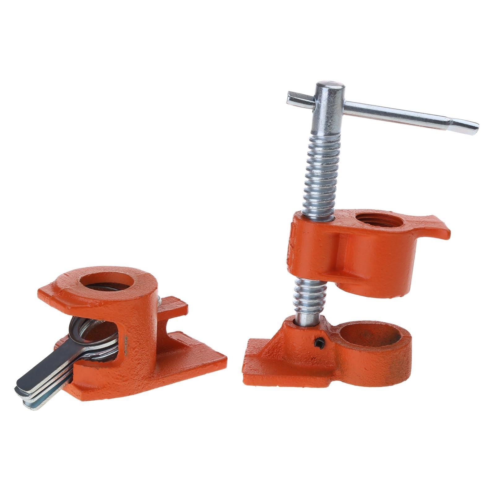 4 Sets Rohrklemmen Für Holz- & Metallarbeiten – Für 3/4-Zoll-Rohre, Aus Gusseisen, Mit Breiter Basis (Backengröße Ca. 8,3x5,1 Cm)