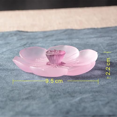 Miniatura 6 de NM&amp;DMY Lotus - Soporte de incienso para palos, quemador de incienso de vidrio Liuli, decoración del hogar, adorno de aromaterapia, quemador de