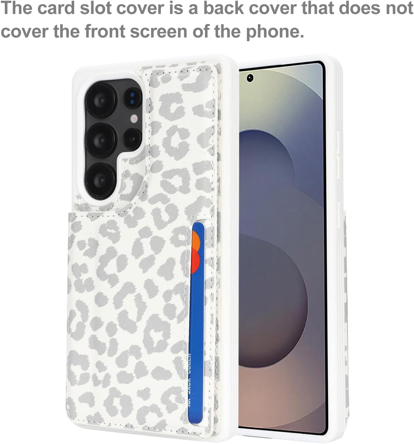 iCoverCase Compatible with Samsung Galaxy S25 Ultra Case with Card Holder, Wallet Case for Women Men [RFID Blocking] PU Leather Protective Phone Case for S25 Ultra (Gray Leopard) - Image 3