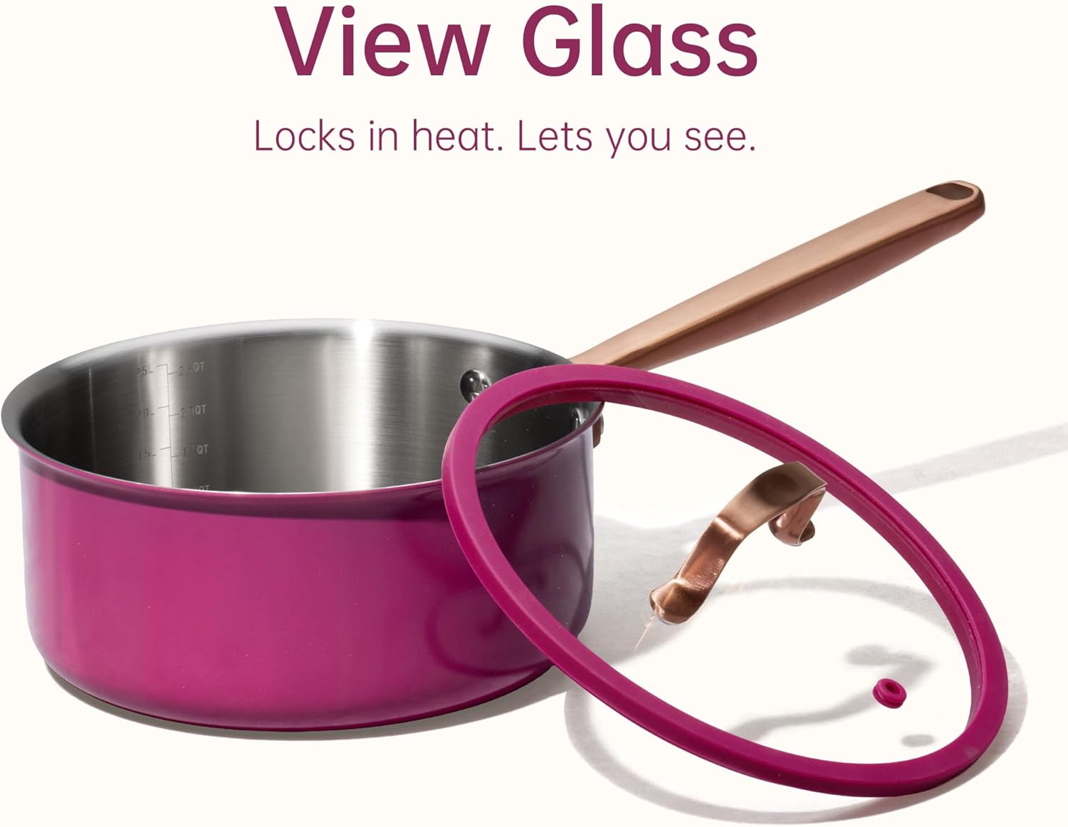 CAROTE Stainless Steel Saucepan Set, 2 Sauce Pans, Purple