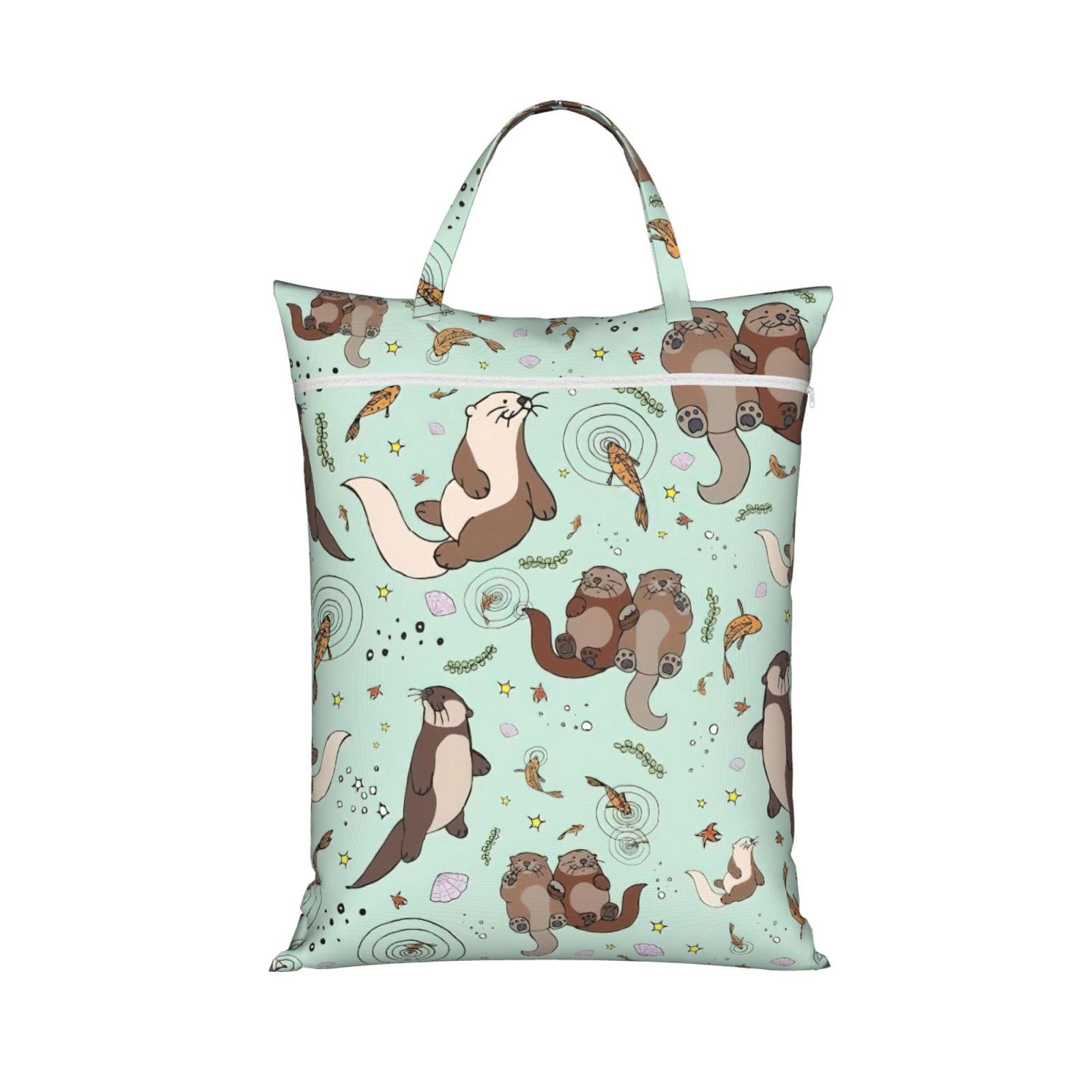 Pphgut 1 Pc Otters Print Travel Laundry Bag Portable Dirt Clothes Bags Daily Hiking Camping Vacation
