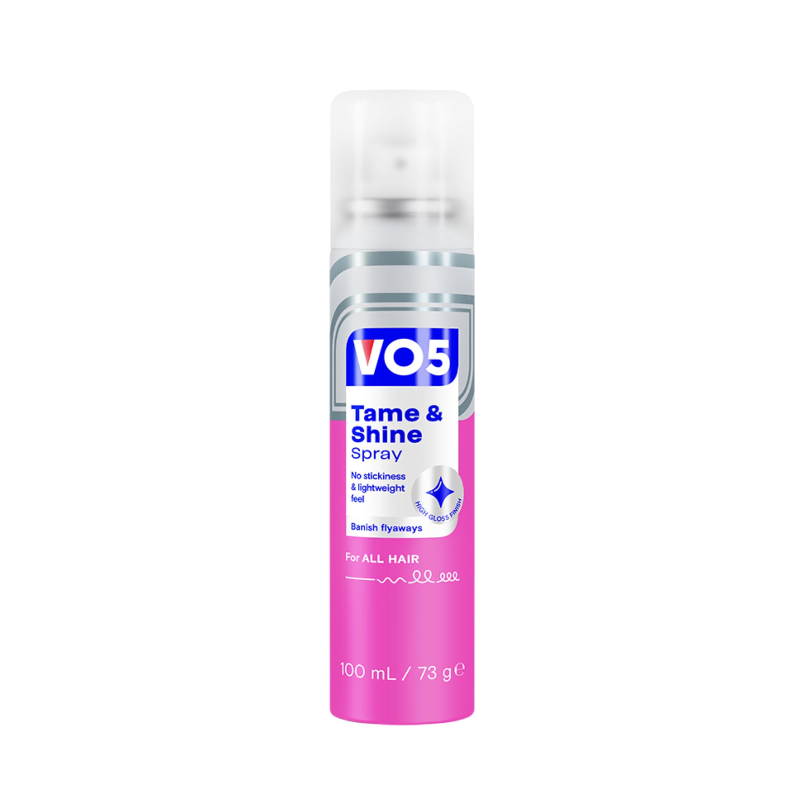 VO5 Tame and Shine Spray, Ultra-Light Spray with no Stickiness, High Gloss Finish,Tames Frizz & Flyaways,100ml