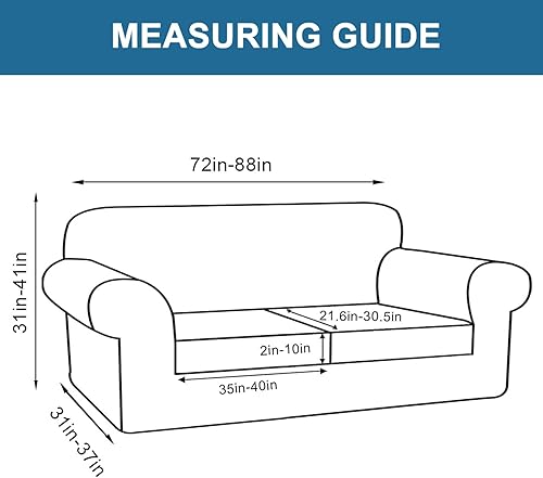 Miniatura 2 de Funda de sofá de 4 piezas, adecuada para 2 cojines extra grandes y 2 fundas de cojín de gran tamaño, funda protectora para muebles de mascotas (gris