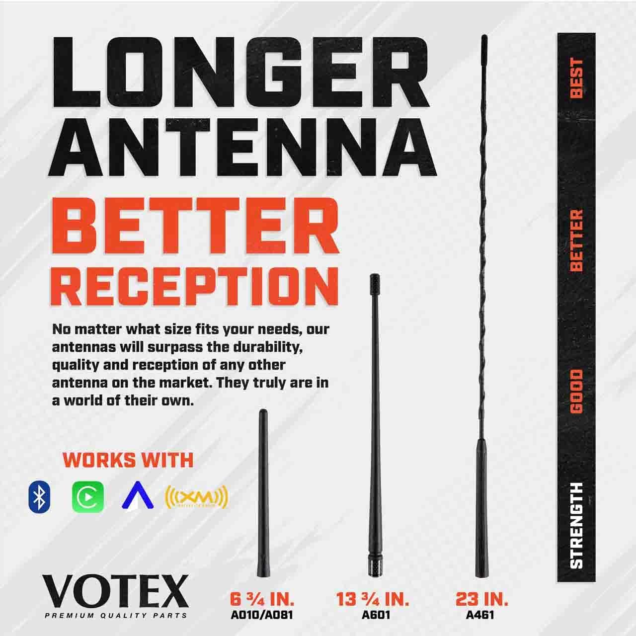 AntennaMastsRus - The Original 6 3/4 Inch for Ford Ranger (1982-2011) - Car Wash Proof Short Rubber Antenna - Internal Copper Coil - Premium Reception - German Engineered