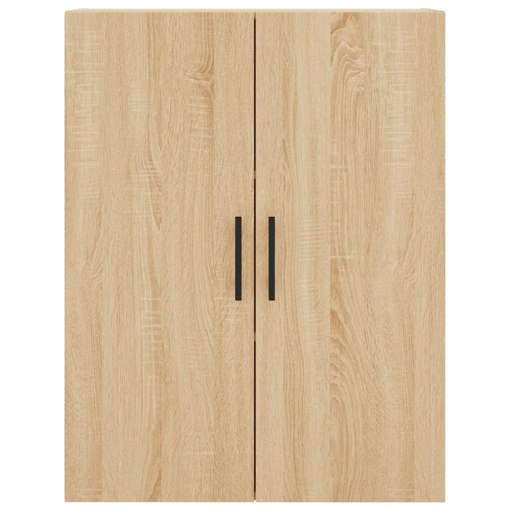 Meuble haut stable avec support mural : meuble de rangement moderne pour la décoration d'intérieur, table haute en bois avec pieds en métal, chêne sonoma pour le salon,