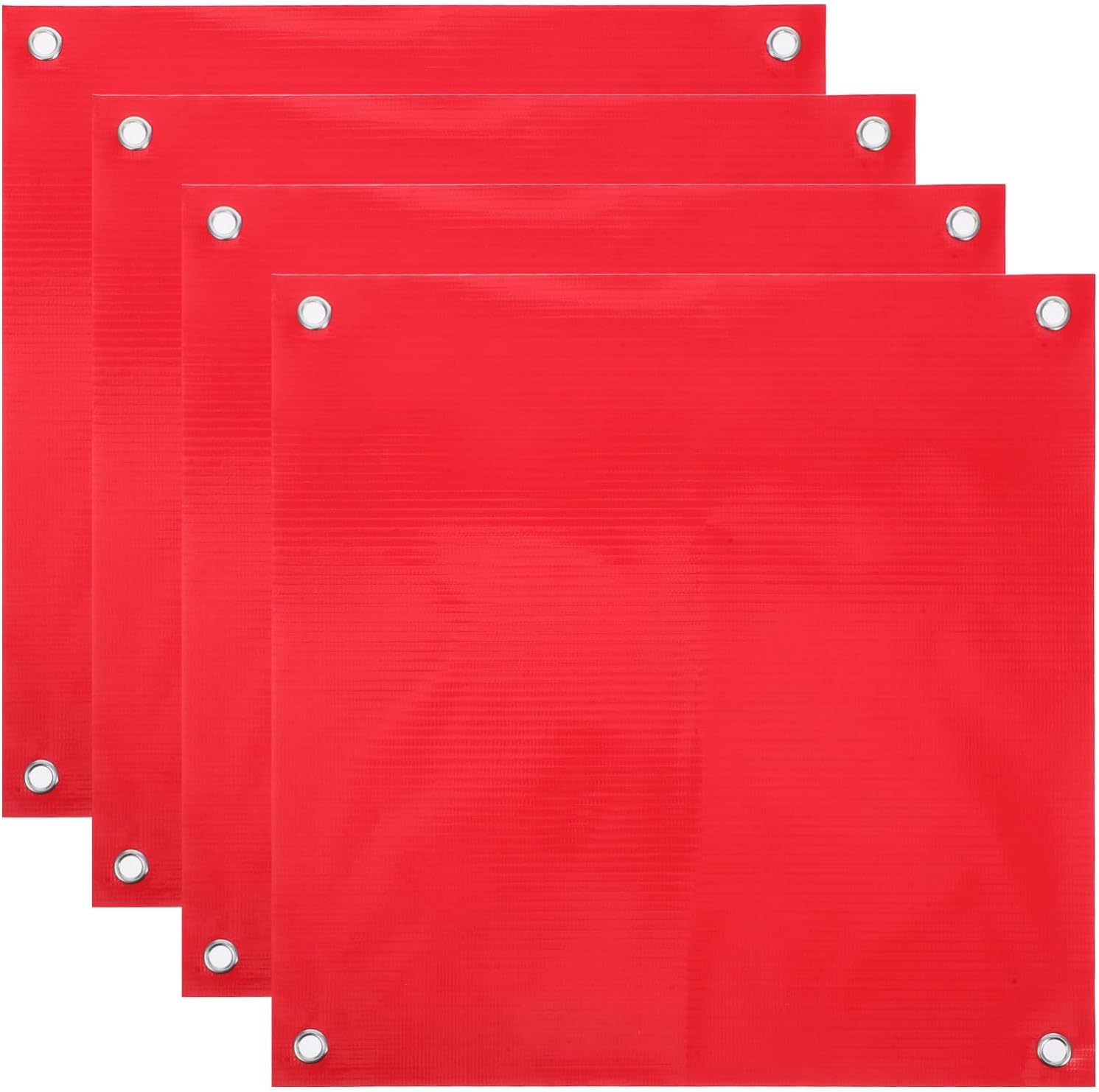 4pcs 30x30cm Plastic Safety Warning Flags with Wooden Handles Pvc Traffic Safety Flags for Road and Construction Warning Small Sturdy Traffic for Outdoor Use